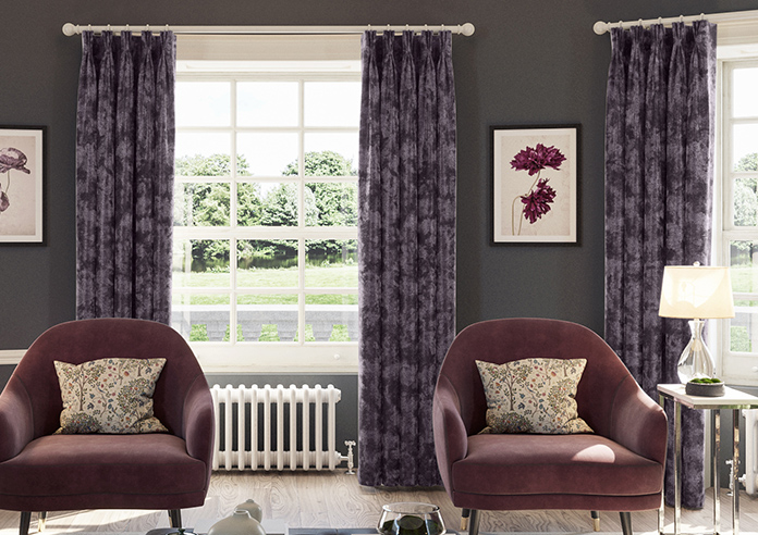 Cyrus Crushed Velvet, Deep Purple - Made to Measure Curtains - Image 3